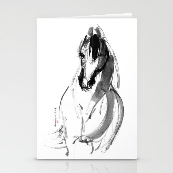 Horse (Inky) Stationery Cards