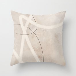 Abstract Lines Beige No2 Throw Pillow