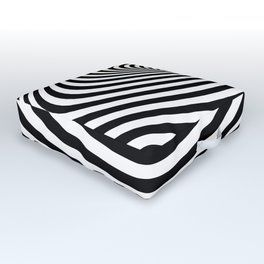 Optical Illusion Op Art Warped Concentric Circles Outdoor Floor Cushion