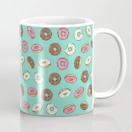 ALL the donuts! Rainbow on Aqua Coffee Mug