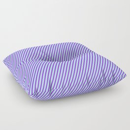 [ Thumbnail: Powder Blue & Purple Colored Stripes Pattern Floor Pillow ]