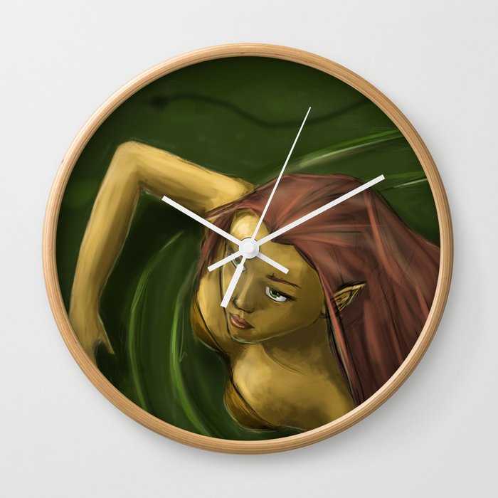 Female efl in water Wall Clock