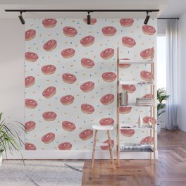 Cute Doughnut Print Seamless Pattern Wall Mural