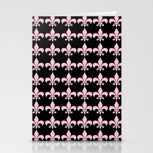 Fleur de lis Pink Stationery Cards