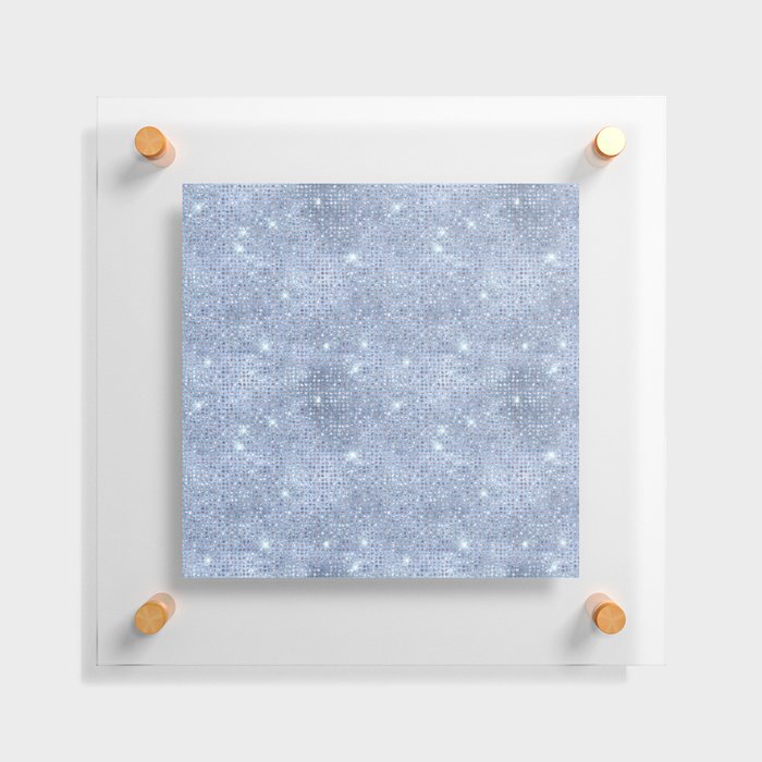 Blue Diamond Studded Glam Pattern Floating Acrylic Print