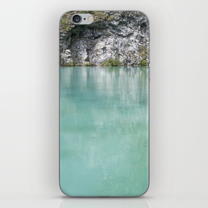 Teal lake in the French alps - mountain reservoir - nature and travel photography iPhone Skin