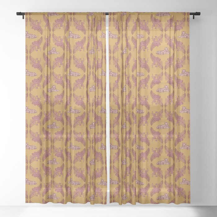 King Tiger - Yellow Sheer Curtain