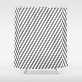 [ Thumbnail: White and Gray Colored Lined Pattern Shower Curtain ]