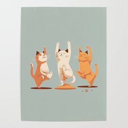 Cats doing Yoga Poster