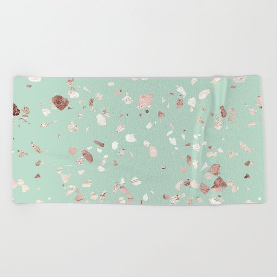 Minty Pink Beach Towel