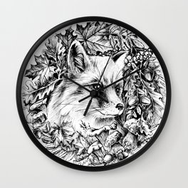 Autumn fox. From the series "Seasons" Wall Clock