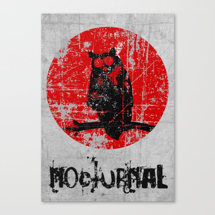 Nocturnal - Grunge Owl Canvas Print