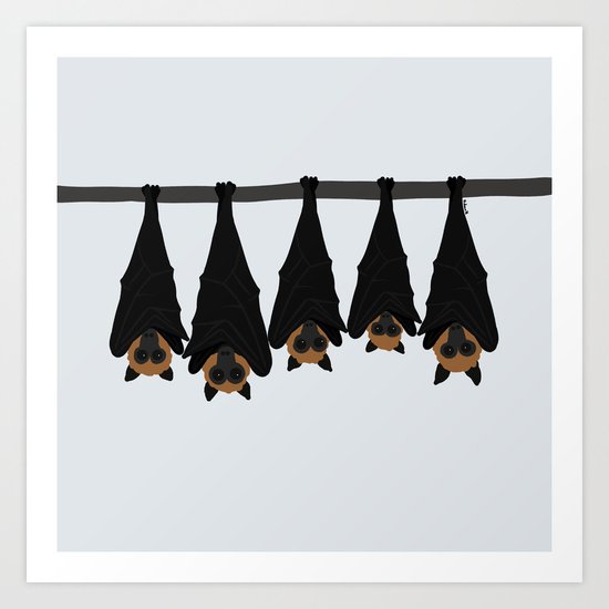Flying foxes Art Print