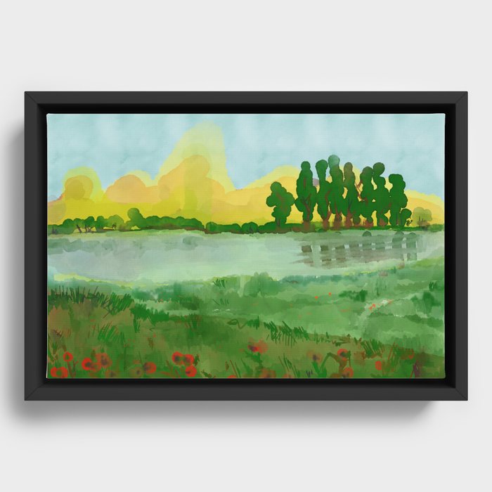 Landscape village Framed Canvas