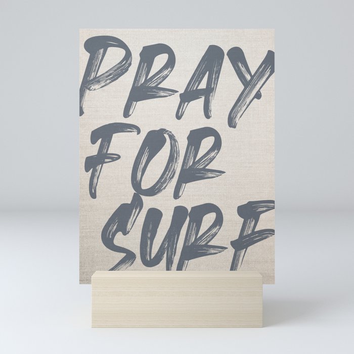 Pray For Surf (On Linen) Mini Art Print