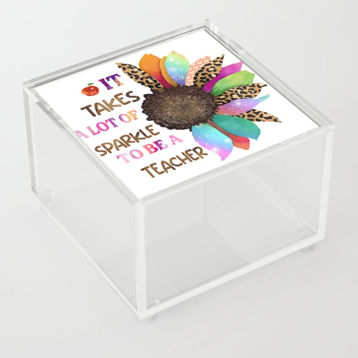 Funny teacher sunflower graphic design Acrylic Box