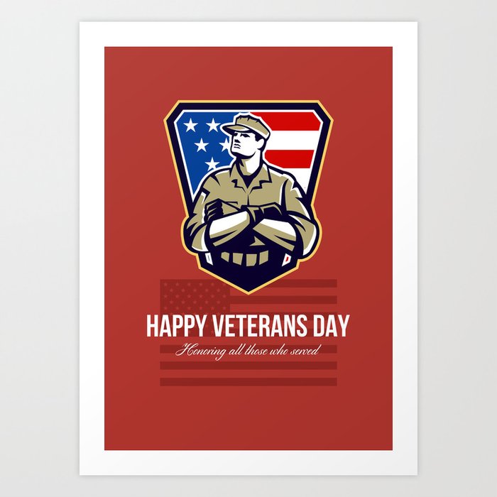 American Soldier Veterans Day Greeting Card Art Print