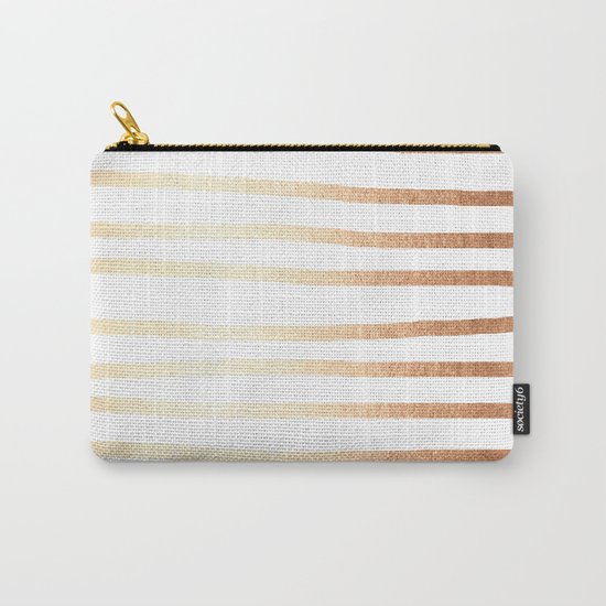 Simply Drawn Stripes Deep Bronze Amber Carry-All Pouch