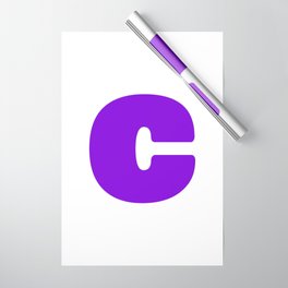 c (Violet & White Letter) Wrapping Paper