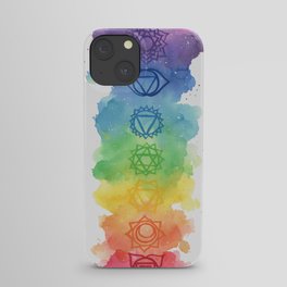 7 chakras watercolor painting iPhone Case