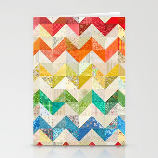 Chevron Rainbow Quilt Stationery Cards