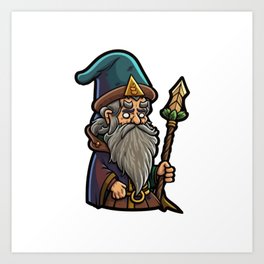 Graybearded Wizard Art Print