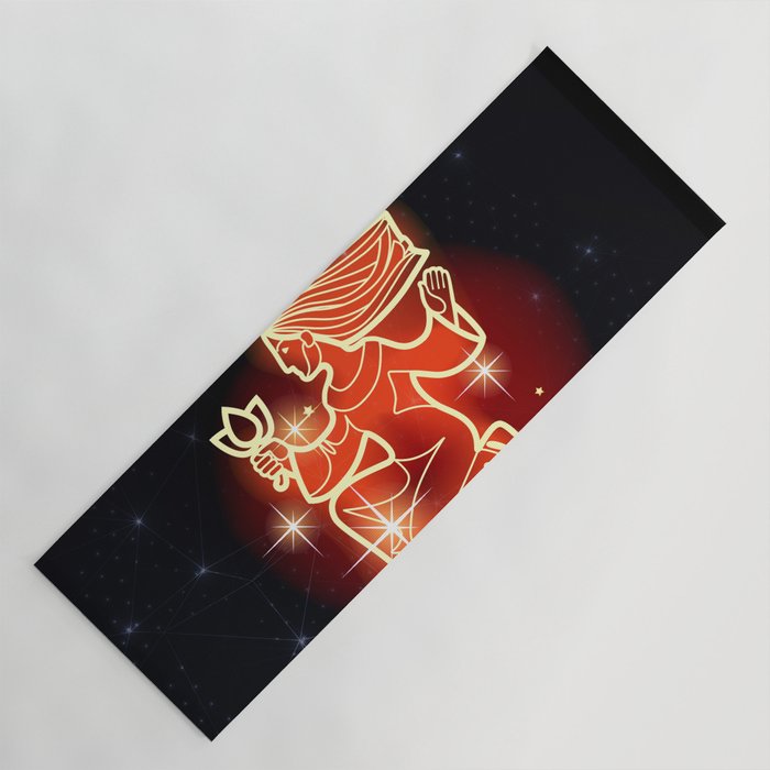 Zodiac red neon — Virgo Yoga Mat