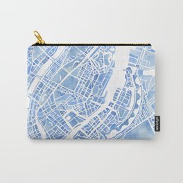 Copenhagen Denmark watercolor city map Carry-All Pouch