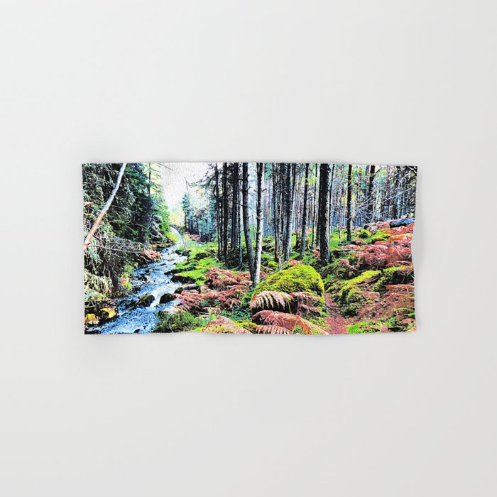 Nature Path Through the Forest in Expressive and I Art  Hand & Bath Towel