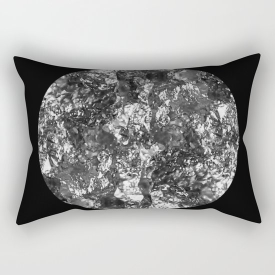 Silver Moon - Abstract, textured silver foil lunar design Rectangular Pillow