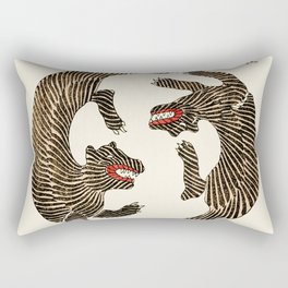 Japanese Tigers by Taguchi Tomoki 1860-1869 - Tiger Rectangular Pillow