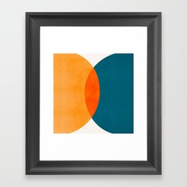 Mid Century Eclipse / Abstract Geometric Framed Art Print