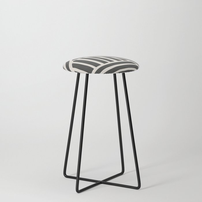 Abstract Shapes 217 in Black and Beige Counter Stool