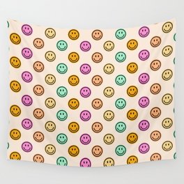 Retro Smiley Faces Wall Tapestry