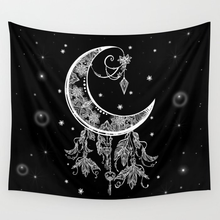 Moon Love Wicca Wall Tapestry