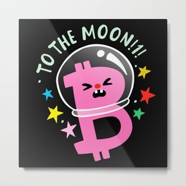 Bitcoin - To The Moon Metal Print