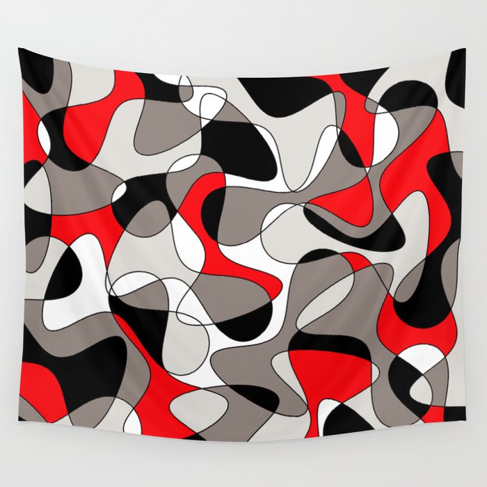 Red black and white hotsell tapestry