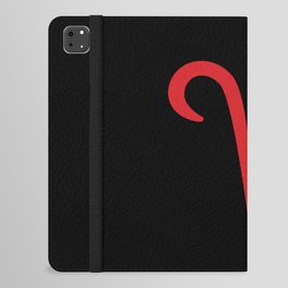 Aries the Ram Zodiac Red on Black iPad Folio Case