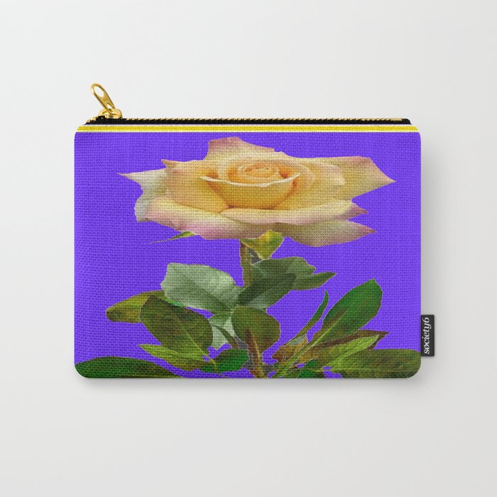Lilac-Lavender Purple Yellow Rose Bush Art Carry-All Pouch