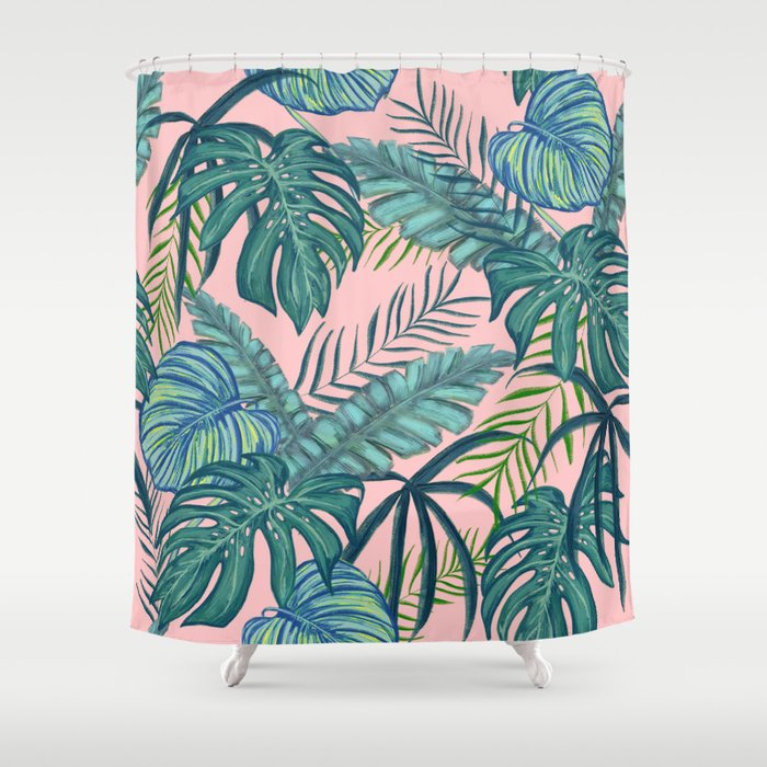 Tropical Pinks & Blues Shower Curtain