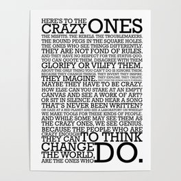 Here's To The Crazy Ones - Steve Jobs Poster
