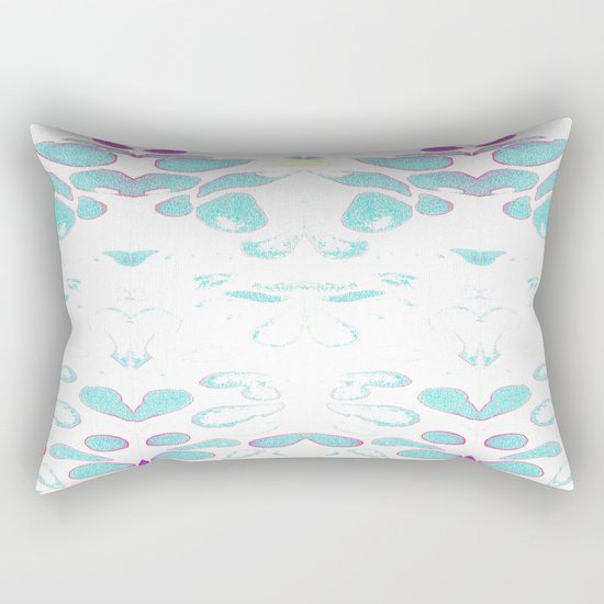 Summer Vibes, Blue and Purple Neon Leaves Rectangular Pillow