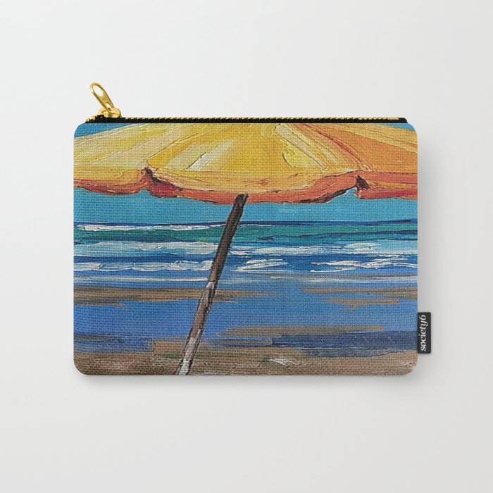 Yellow beach umbrella Carry-All Pouch