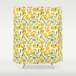 sunny lemons print Shower Curtain