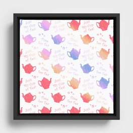 Time for Tea Pretty Pastel Colors Framed Canvas
