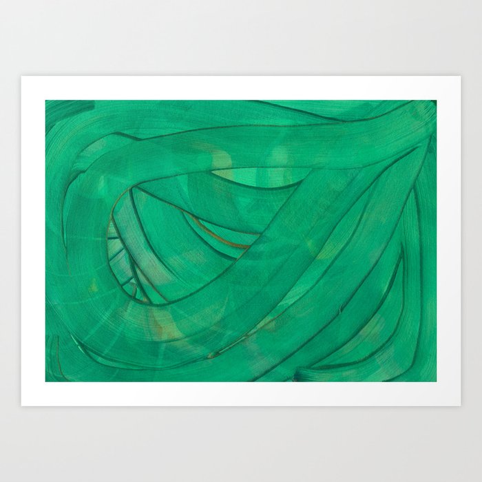 Looping Snake/Green Art Print