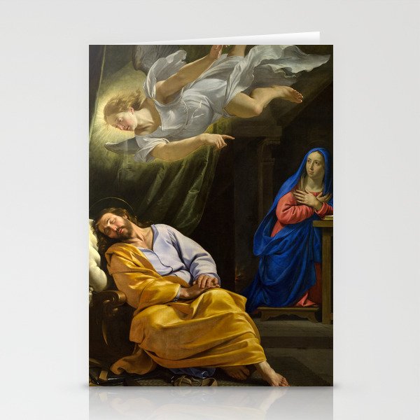 The Dream of Saint Joseph by Philippe de Champaigne Stationery Cards