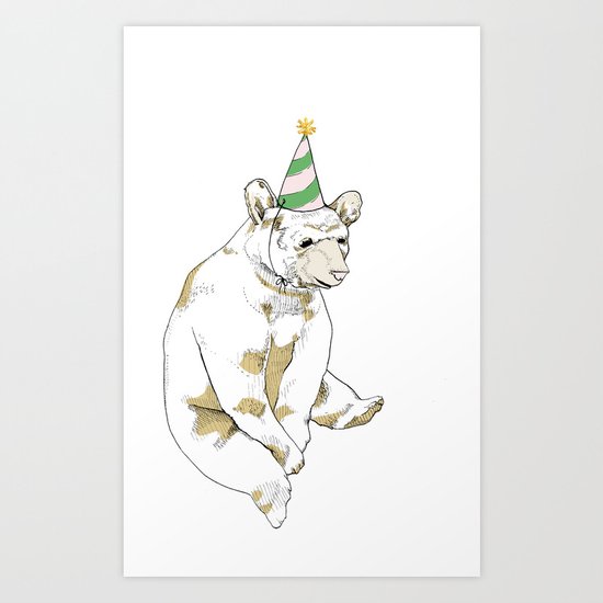 Birthday Bear Art Print
