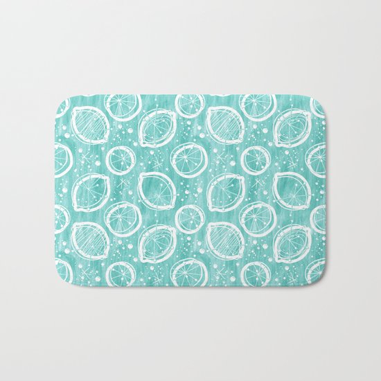 Atomic Lemonade_Cerulean and White Bath Mat
