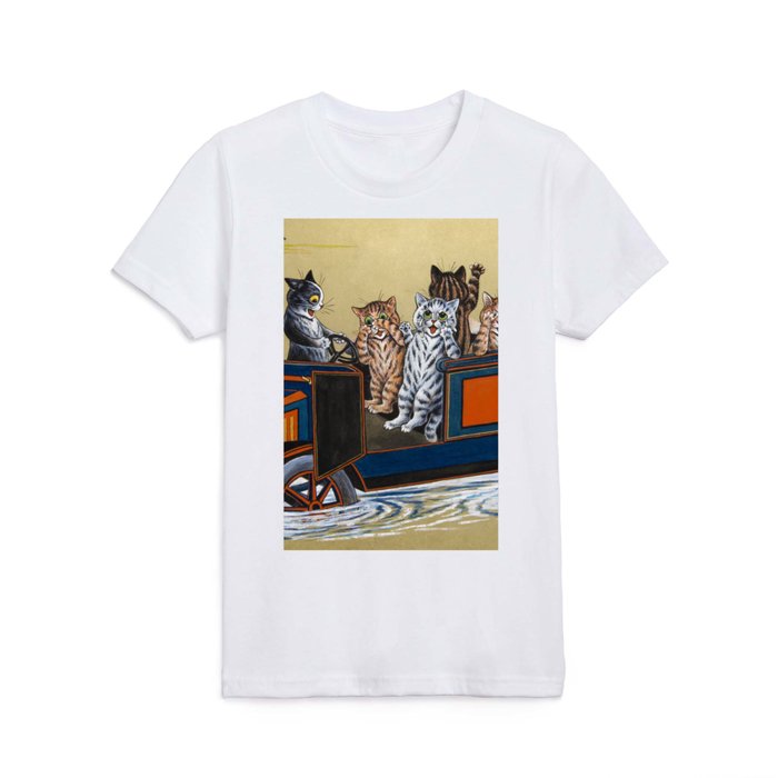 In Deep Water by Louis Wain Kids T Shirt